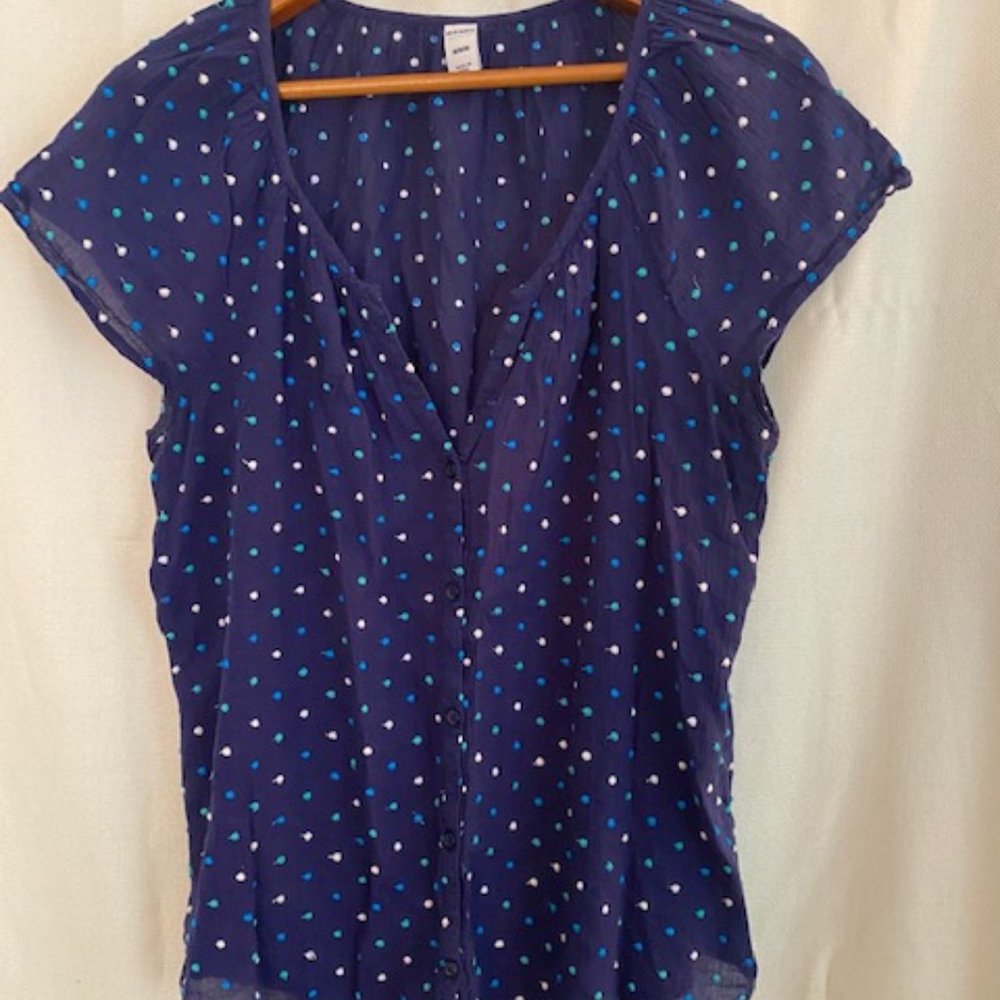Old Navy Blue Short Sleeve Blouse